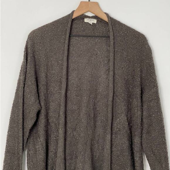 Umgee Gray Oversized Relax Fit Textured Knit Open Cardigan Women's Medium - Picture 3 of 10